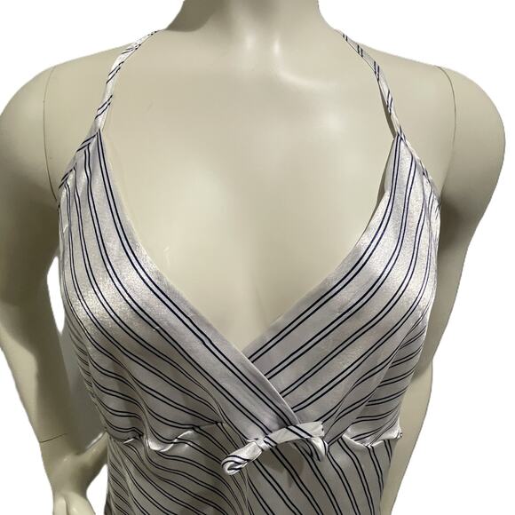 VTG Cinema Etoile Nightgown L Satin Striped Slip Dress Made in USA - Picture 4 of 13